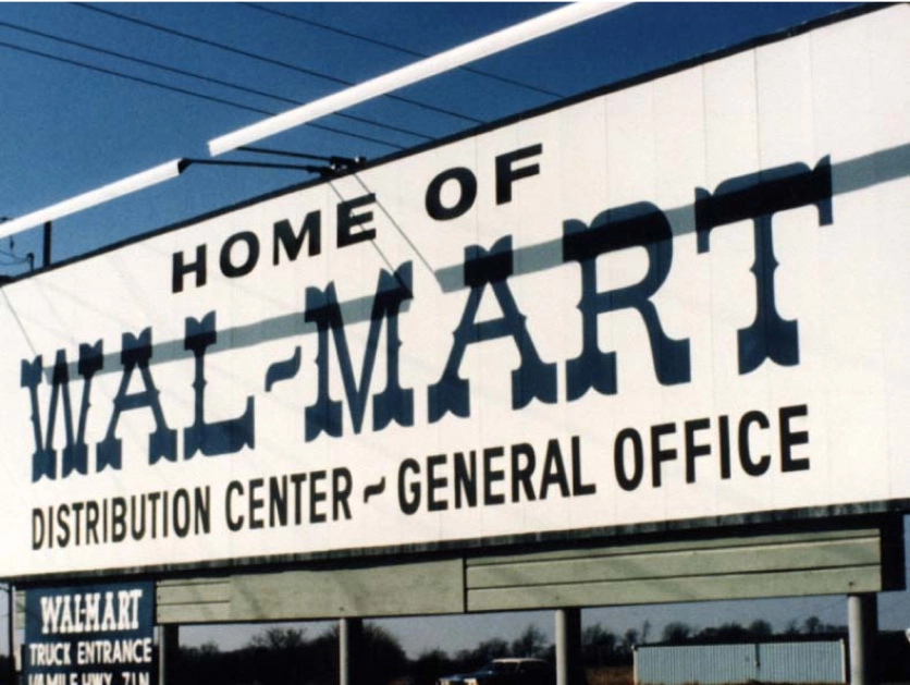 exterior shot of old walmart store