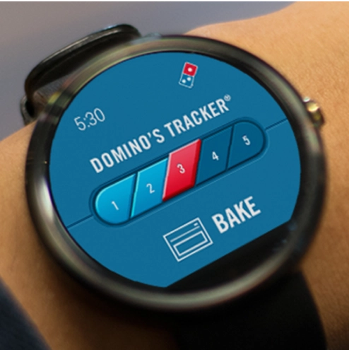 Dominos Pizza tacker on smartwatch