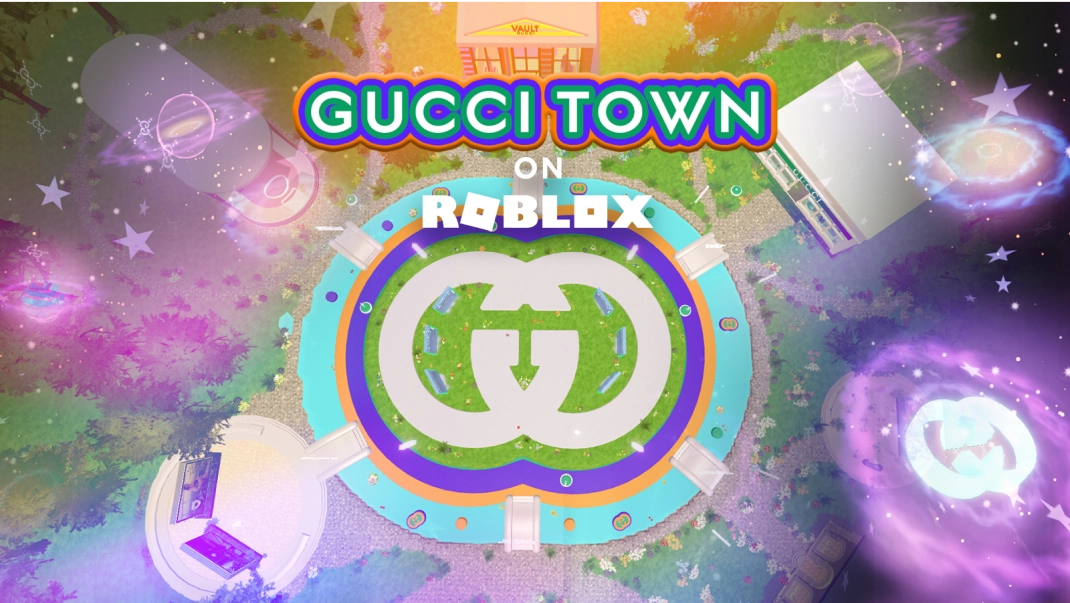 Gucci Town title card in Roblox