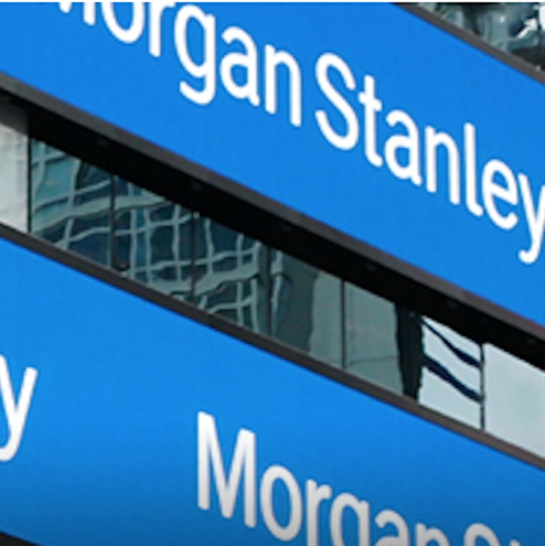 Morgan Stanley logo on screens