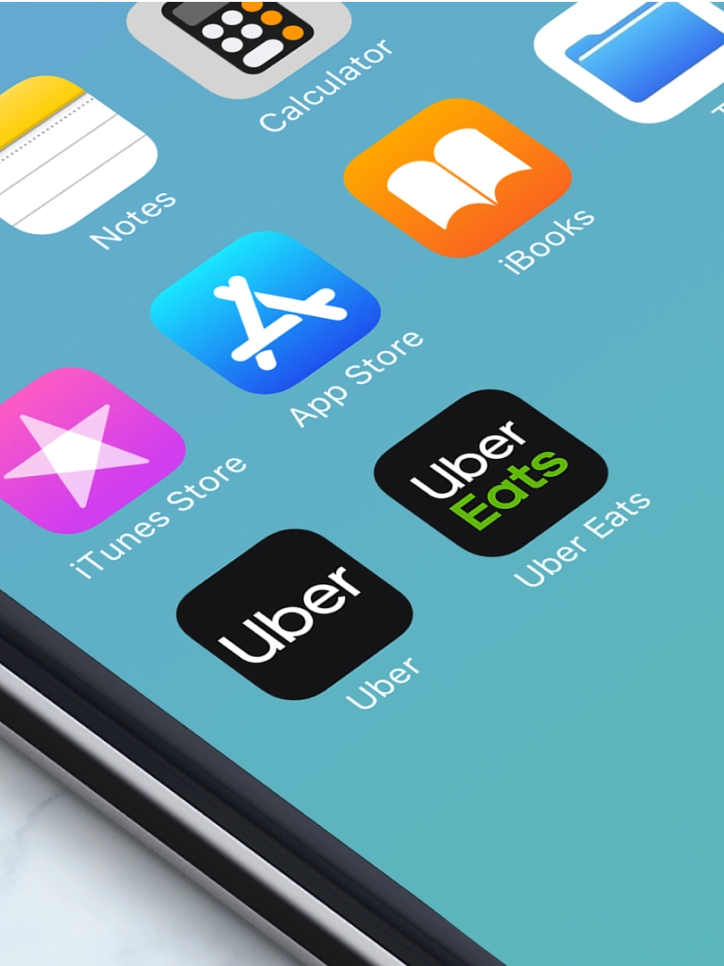 Phone with Uber Eats app