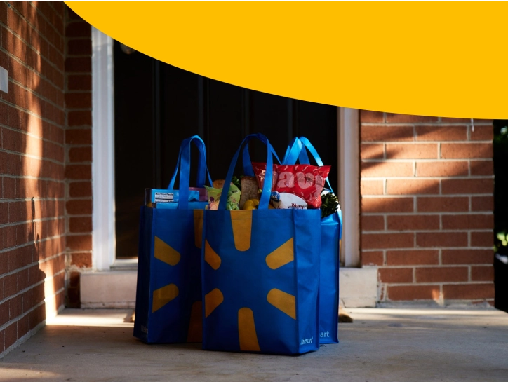 Walmart Bags delivered with groceries to someone's home